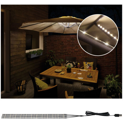 Paulmann 94208 Parasol Eclairage de parasol sans fil jeu de 4 LED LED intégrée 1.8 W noir (1/5)