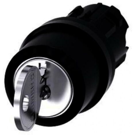 Siemens 3SU10004BL110AA0 3SU1000-4BL11-0AA0 Commutateur à clé collerette plastique noir 2 x 45 ° 1 p (1/2)