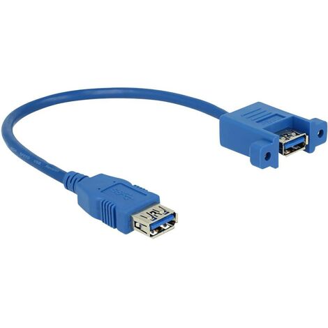 Delock Câble USB USB 3.2 Gen1 USB-A femelle, USB-A femelle 0.25 m bleu 85111 W598881 (1/2)