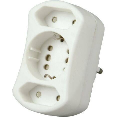 KOPP 179602001 Adattatore DUOversal – Multipresa 4 Spine – Bianco – Brevettato Con Protezione Da Contatto