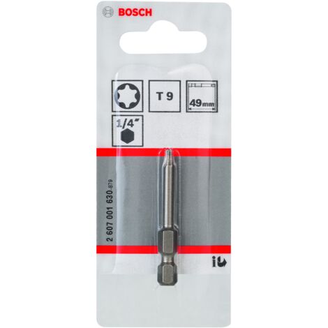 BOSCH 2607001630 EMBOUT 1 PIÈCE TORX X EMBOUT DE VISSAGE T9 X H 49 MM (1/3)