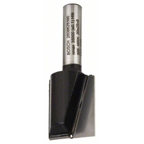 Bosch – Fraise à rainurer 8 mm – Pour bois massif et matériaux abrasifs – D1 20 mm, L 25 mm, G 56 mm – Coffret de fraises pour défonceuse (1/10)