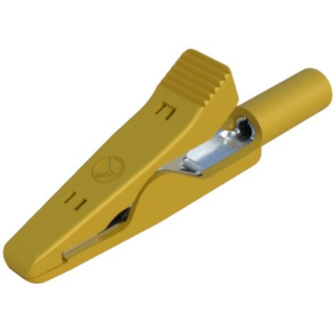 Pince crocodile miniature 8 A jaune SKS Hirschmann 930318103 Plage de serrage max.: 4 mm Longueur: 41.5 mm 1 pc(s) D28278 (1/2)