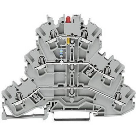Borne LED à 3 étages WAGO 2002-3221/1000-434 5.20 mm ressort de traction Affectation: L gris 1 pc(s)
