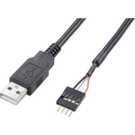 Akasa Câble USB USB 2.0 En-tête de broche 4 pôles, USB-A mâle 0.40 m noir contacts dorés, certifié UL EXUSBIE-40 R48501