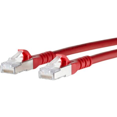 Metz Connect 1308455066-E RJ45 Câble réseau, câble patch CAT 6a S/FTP 5.00 m rouge avec cliquet d'en (1/2)
