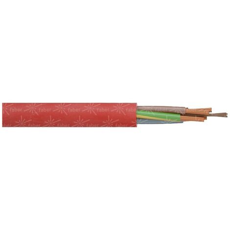 Faber Kabel 030944 Fil de câblage SiHF-J 5 x 1 mm² rouge Marchandise vendue  au