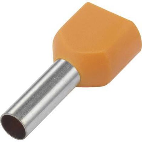 Embout double d'extrémité de câble TRU COMPONENTS TE050-08OR 0.5 mm² x 8 mm partiellement isolé orange 100 pc(s) S844541 (1/2)