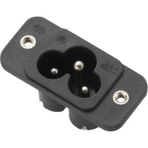 Connectique pour appareils réfrigérants TRU COMPONENTS C6 1572263 embase mâle verticale Nombre total de pôles: 2 + PE 2.5 A noir 1 pc(s) S455821 (1/2)