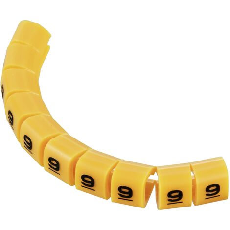 TRU COMPONENTS TC-MB1/9203 Clip de marquage Impression 9 Plage de Ø extérieur 3 à 3.60 mm S021721 (1/2)