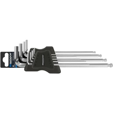 Matador Schraubwerkzeuge 6 pans intérieurs Jeu de clés mâles coudées 1.5 mm, 2 mm, 2.5 mm, 3 mm, 4 mm, 5 mm, 6 mm, 8 mm, 10 mm 9 pièces X877691 (1/5)