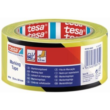 tesa 60760-00087-15 Bande adhésive de marquage tesa® Professional noir, jaune (L x l) 33 m x 50 mm 1