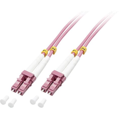 LINDY 46342 fibre optique FO Câble de raccordement [1x LC mâle - 1x LC mâle] 50/125 µ Multimode OM4 3.00 m (1/4)