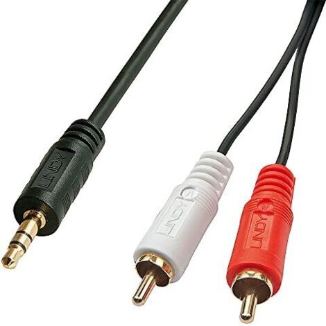 Câble de raccordement LINDY 35680 Cinch-RCA / Jack audio [2x Cinch-RCA mâle - 1x Jack mâle 3.5 mm] 1 (1/2)