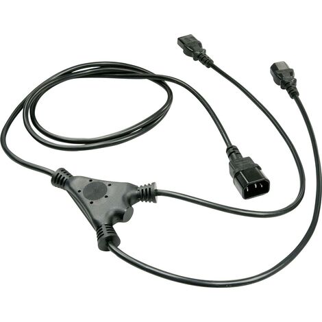 Câble de raccordement LINDY alimentation [2x Secteur femelle C13 - 1x Secteur mâle C14] 2.00 m (1/2)