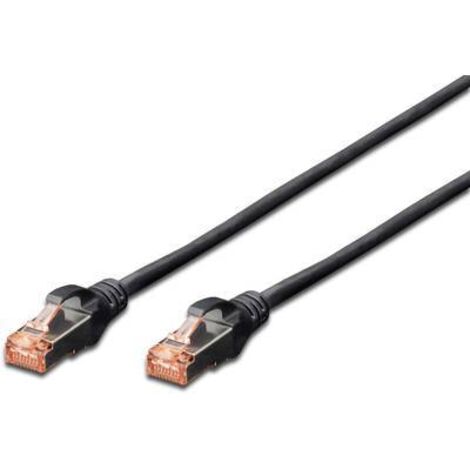 Digitus DK-1644-005/BL RJ45 Câble réseau, câble patch CAT 6 S/FTP 0.50 m noir feuille de blindage, blindage total, blindé, sans halogène, simplex R324001 (1/2)