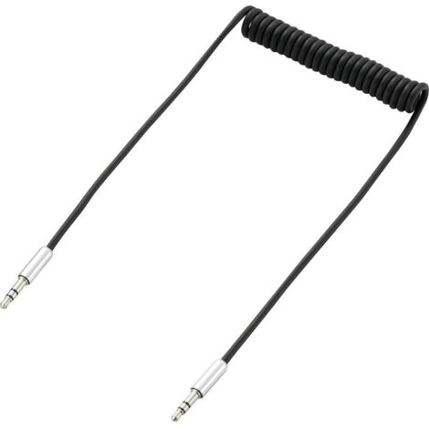 Câble de raccordement SpeaKa Professional SP-7870092 Jack audio [1x Jack mâle 3.5 mm - 1x Jack mâle 3.5 mm] 1.00 m noir câble spiralé R843521 (1/3)