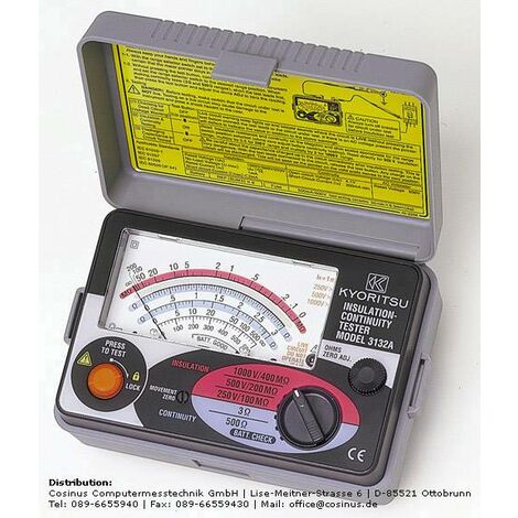 Appareil de mesure de l'isolation Kyoritsu KEW-3132A 250 V, 500 V, 1000 V Q211592