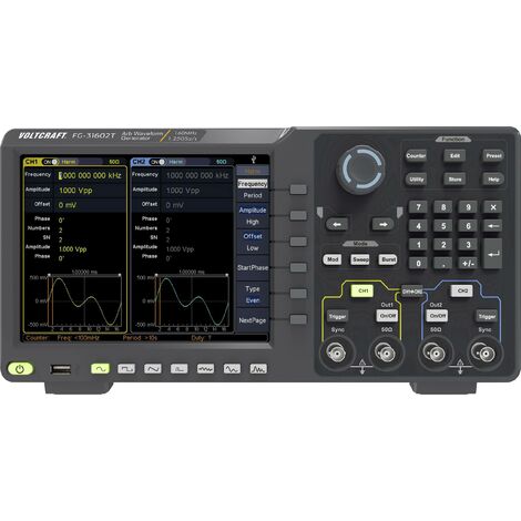 FG-31602T Générateur de fonction VOLTCRAFT 1 µHz - 160 MHz 2 canaux Arbitraire, Bruit, Impulsion, Rectangulaire, Sinusoïdale, Triangulaire Q203482 (1/5)