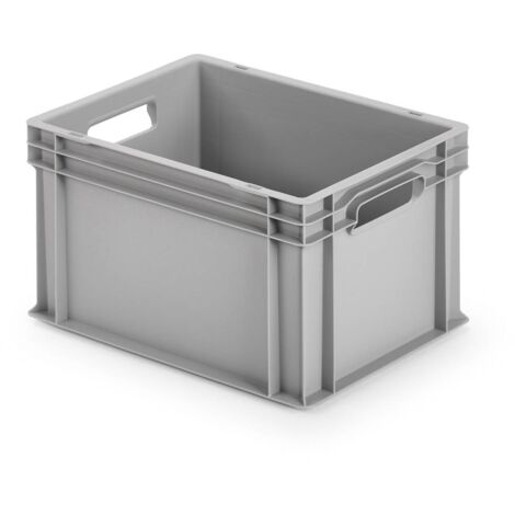 Alutec – Bac de rangement 75040 en polypropylène fermé – Dimensions 400 x 235 x 300 mm – Capacité 23 litres – Résistant aux acides et huiles - GRIS 1 PC