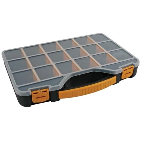 Velleman – Mallette de rangement OMR13 – 18 compartiments modulables – Dimensions 326 x 257 x 48 mm – Couvercle transparent pour visibilité – Transport sécurisé - Q305372 (1/7)
