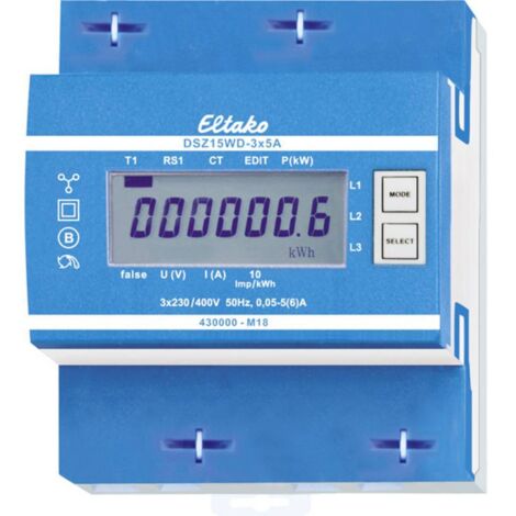 Eltako DSZ15WD-3x5A MID 28305015 Compteur triphasé avec raccordement sur transformateur numérique 5 (1/2)