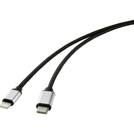 Renkforce Câble USB USB-C® mâle, Connecteur Lightning 2.00 m noir RF-4353448 Q484512