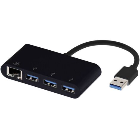 Vivanco USB 3.0 Adaptateur [4x RJ45 femelle, USB 3.0 femelle type A - 1x USB 3.1 mâle A] 39638 10.00 cm Q446392 (1/4)