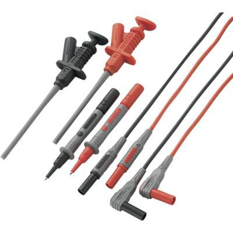 Voltcraft – Câbles de mesure de sécurité 1.20 m – Banane mâle 4 mm – CAT III 1000 V – Contact protégé – Pinces crocodiles incluses - Q692982 (1/4)
