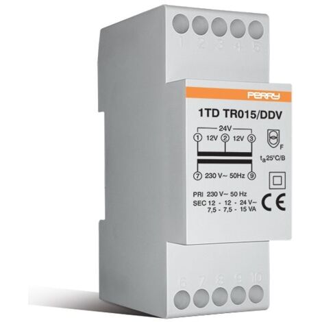 Wallair 1TDTR015/DDV15VA Transformateur de sonnette 12 V, 24 V A725482 (1/3)