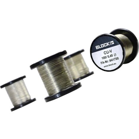 BLOCK Fil de cuivre Ø extérieur (sans vernis isolant): 0.40 mm 71 m 0.10 kg A786432 (1/2)