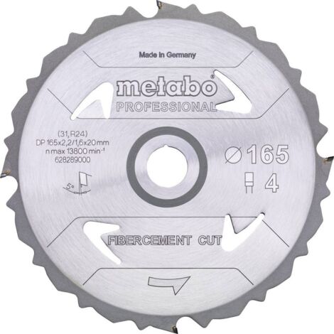 Metabo – Lame de scie circulaire 160 mm 628287000 – Ø alésage 20 mm – Épaisseur 1.6 mm – 4 dents PCD pour coupe précise – 1 pièce - A230152 (1/3)