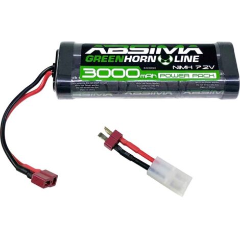 Absima Pack de batterie (NiMh) 7.2 V 3000 mAh Nombre de cellules: 6 hardcase fiche T femelle, fiche (1/2)