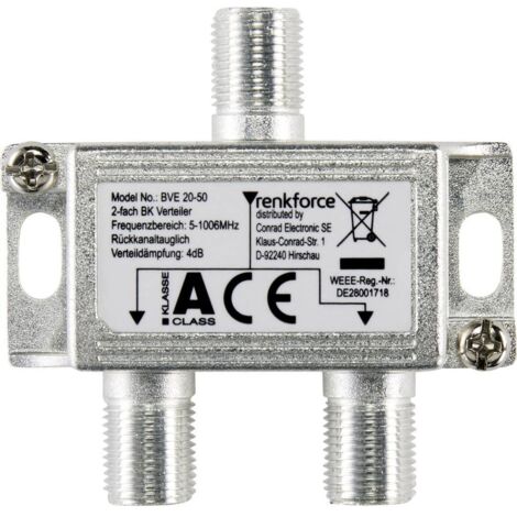 Renkforce Répartiteur TV câble 2 voies 5 - 1006 MHz A136492