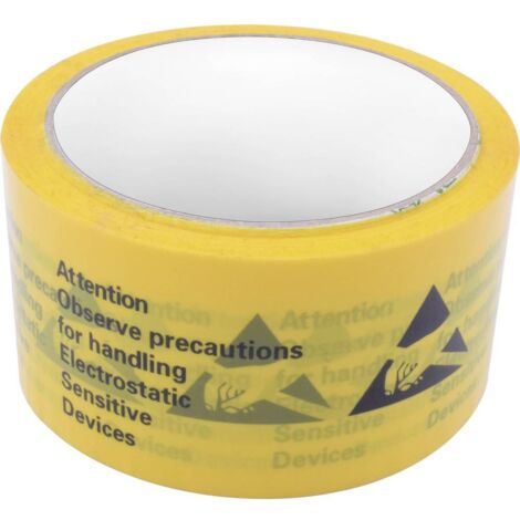 Quadrios Ruban adhésif antistatique (ESD) 1 pc(s) jaune, noir (L x l) 50 m x 48 mm A130172 (1/4)