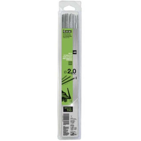 Toparc – Baguettes de soudage TIG 87279 – Acier inoxydable 316L – Diamètre 2.0 mm – Longueur 330 mm – Lot de 40 pièces
