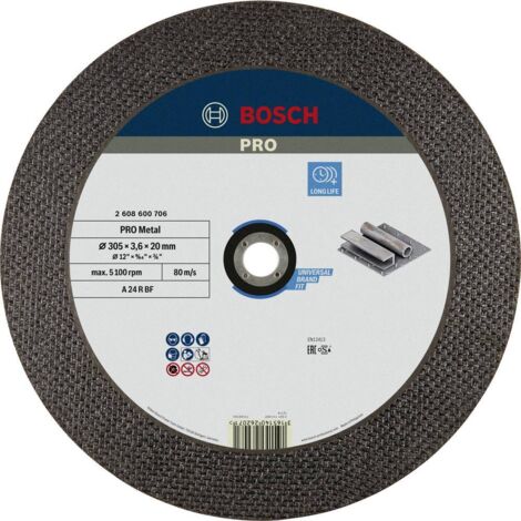 Bosch – Disque à tronçonner PRO Metal 300 mm – Pour meuleuses angulaires – Oxyde d'aluminium renforcé – 2608600706