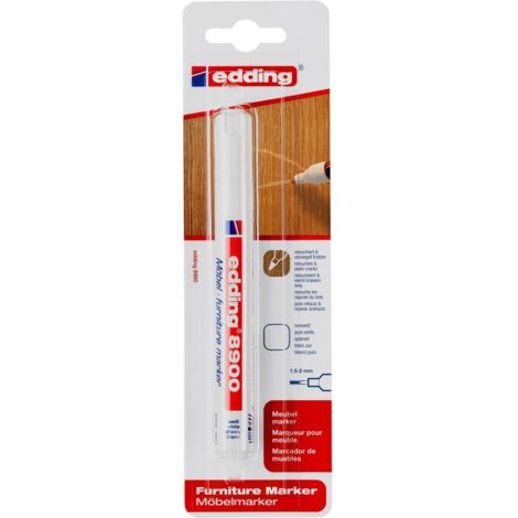 Edding 8900 4-8900-1-4624 Marqueur pour meubles blanc pur 1.5 mm, 2 mm