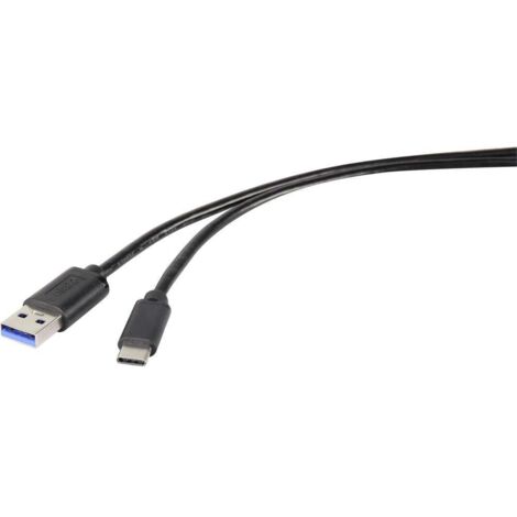 Renkforce Câble USB USB 3.2 Gen1 (USB 3.0) USB-A mâle, USB-C® mâle 1.80 m noir RF-4535906 A840322