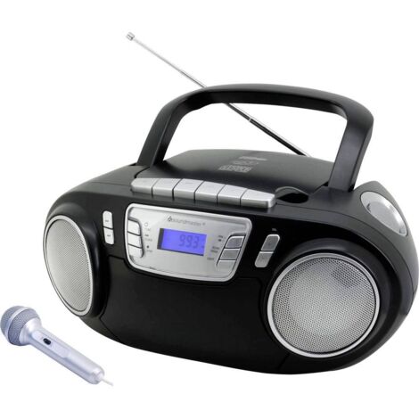 soundmaster SCD5800SW Radio-lecteur CD FM USB, Cassette, Radiocassette avec microphone noir A424092 (1/3)