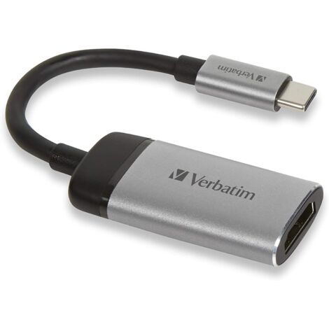 Verbatim 49143 USB-C® Adaptateur [1x USB-C® mâle - 1x HDMI femelle] argent (mat) 0.10 m (1/5)