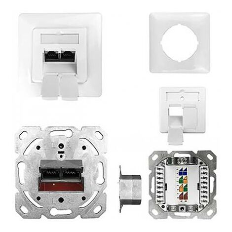 PRISE RÉSEAU ENCASTRÉ KATHREIN ESN 100 211500002 CAT 6A BLANC PUR (RAL 9010) 1 PC(S) (1/3)