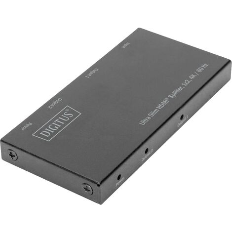 Digitus DS-45322 2 ports Répartiteur HDMI affichage LED, boîtier métallique, compatible avec l'ultra HD 4096 x 2160 pix (1/5)