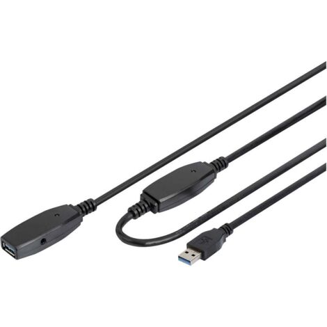 Digitus Câble USB USB 3.2 Gen1 (USB 3.0) USB-A mâle, USB-A femelle 20.00 m noir blindé, blindage double DA-73107 Y258972 (1/4)