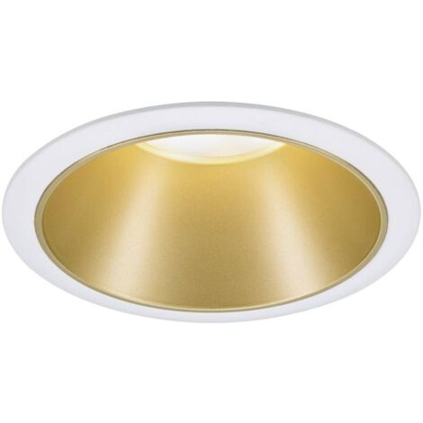 Paulmann – Spot encastrable rond 93396 – Intensité variable – Blanc mat, doré – Aluminium et plastique – Culot GU10 – Pour plafond et mur