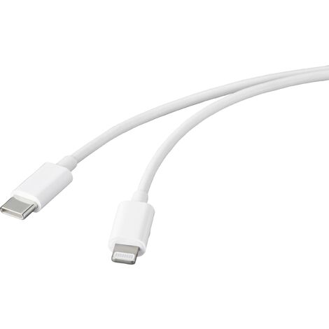 Basetech Câble USB USB 2.0 USB-C® mâle, Connecteur Lightning 2.00 m blanc BT-2347612 Y148952 (1/4)