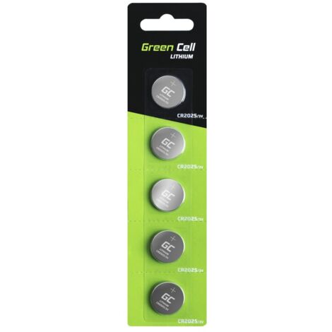 Pile bouton au lithium CR2025 3V 160mAh Green Cell Blister 10x (1/5)