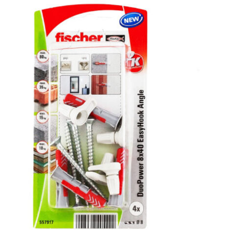 Fischer DuoPower 8x40 EasyHook Angle K (4) Assortiment de chevilles 557917 1 set (1/5)