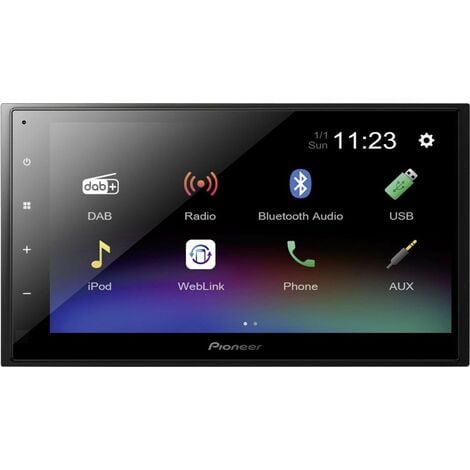 Pioneer DMH-A340DAB Autoradio 2 DIN port pour commande au volant, connexion possible à une caméra de recul, kit mains libres bluetooth, tuner DAB+ Y444102