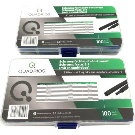 Quadrios 2107CA135 Assortiment de gaines thermorétractables Taux de retreint:3:1 200 pc(s) W356692 (1/5)